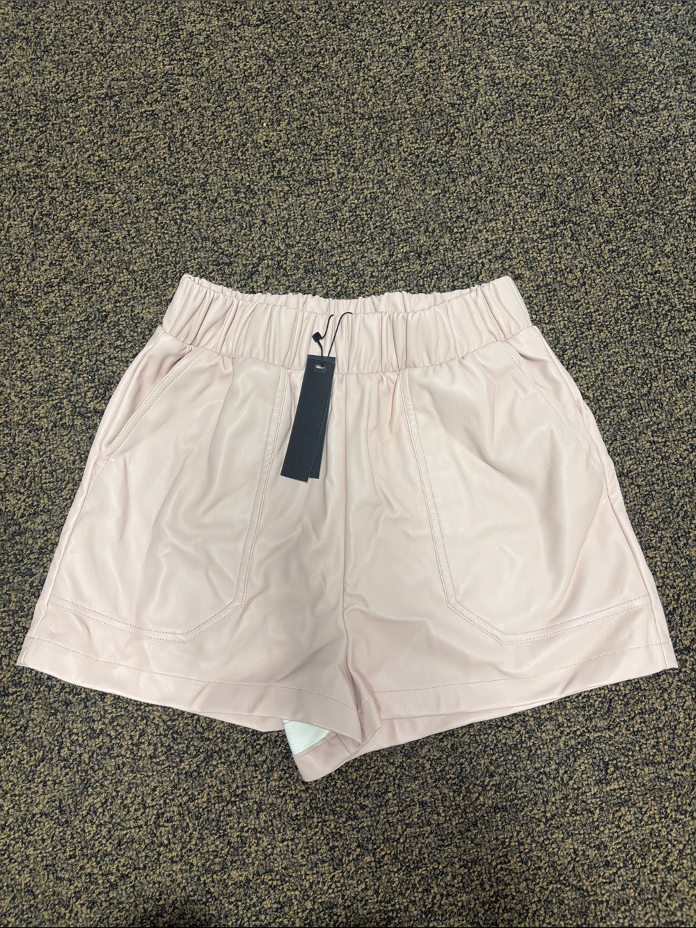 Steve Madden Blush Faux Leather High Waist Shorts